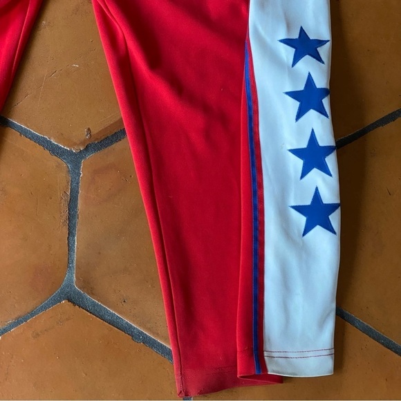Vintage Y2K Team Nike 77 Philadelphia 76ers Sz 2XL Red Embroidered Warm Up Pants - Picture 2 of 9